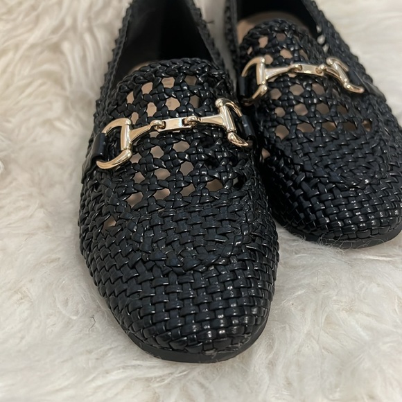 ALFANI Womens Black Woven Gayyle Round Toe Slip On Loafers - Picture 3 of 6